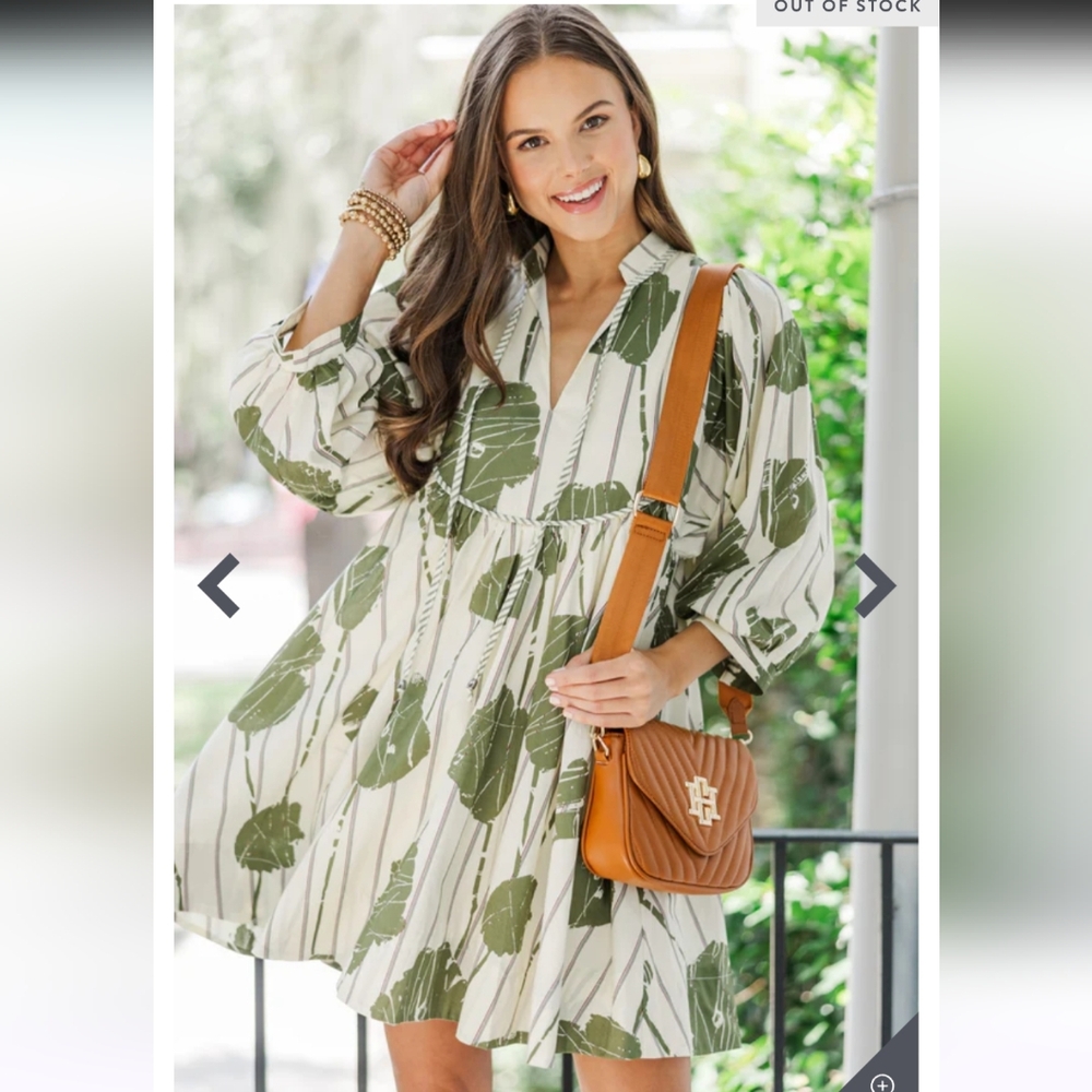 Full Of Wonder Olive Green Floral Dress